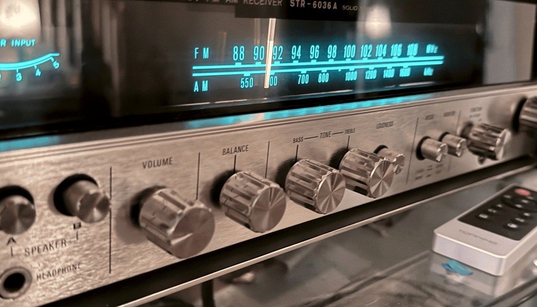 Classic Sony receiver with illuminated tuning dial