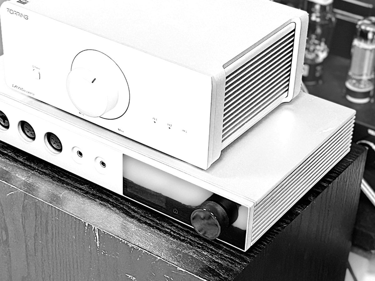 Modern silver audio components